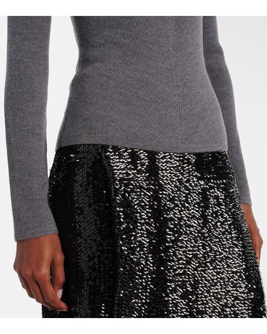 Emilia Wickstead Gray Ambrose Wool Sweater