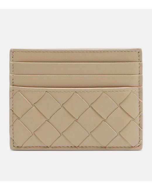 Bottega Veneta Natural Intrecciato Leather Card Holder