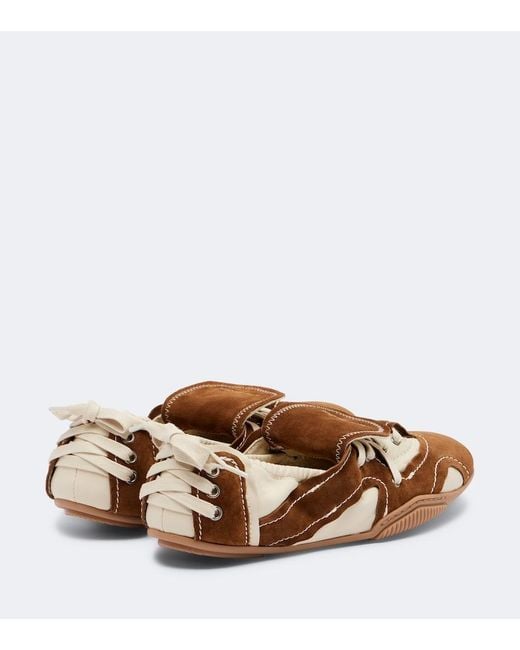 Acne Brown Leather And Suede Sneakers