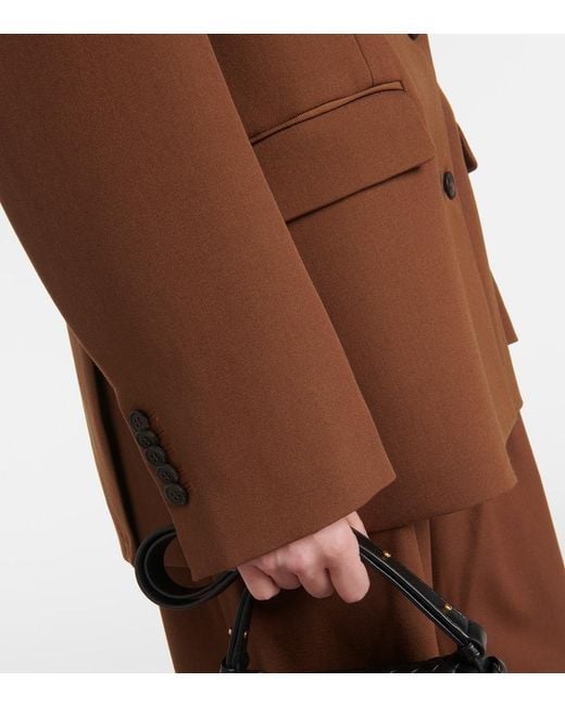Wardrobe NYC Brown Double-Breasted Wool Blazer