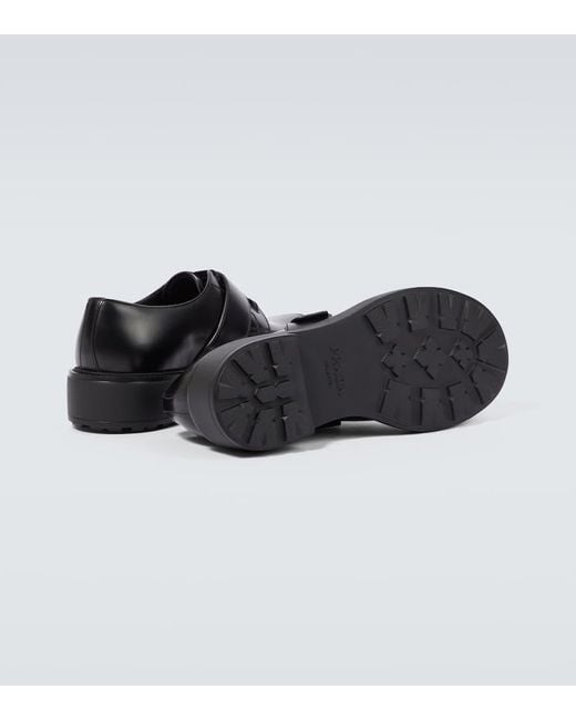 Prada Schnuerschuhe Aus Leder in Black für Herren