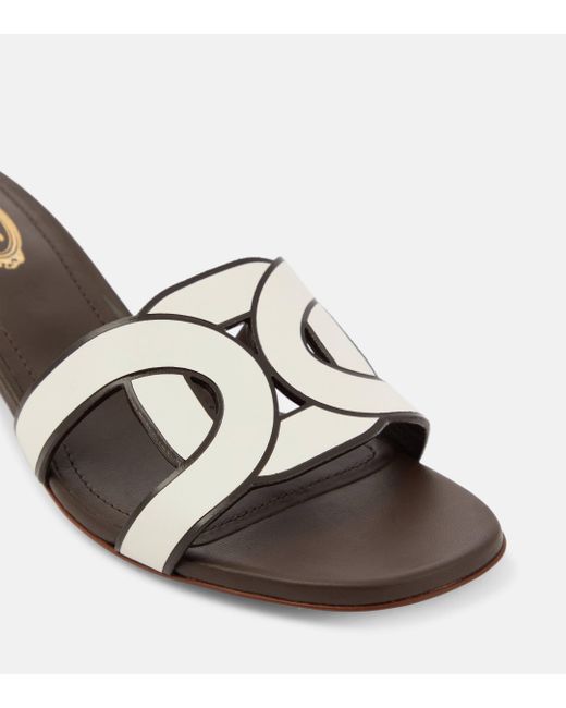 Tod's Brown Catena Leather Sandals