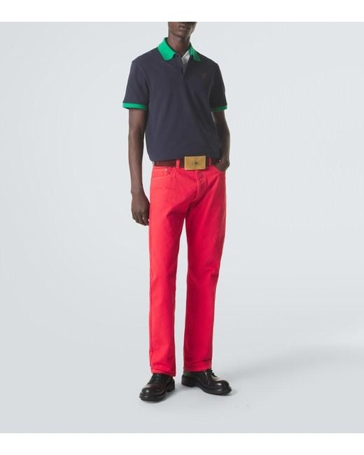 Versace Blue Medusa Cotton Polo Shirt for men