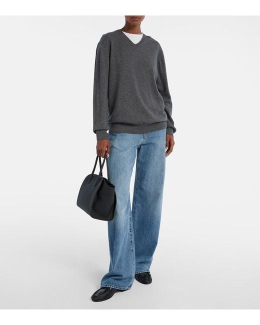 The Row Black Marlo 12 Leather Tote Bag