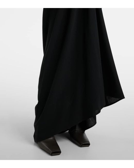 Rick Owens Black Amphora Prong Wool Grain De Poudre Gown