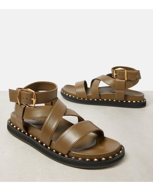 Jimmy Choo Brown Blaise Leather Sandals