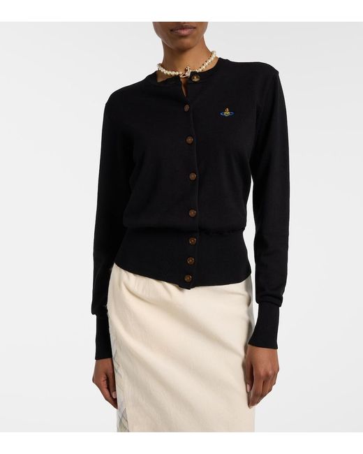 Vivienne Westwood Black Bea Cotton And Cashmere Cardigan