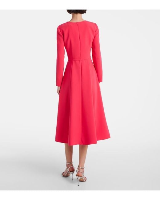 Carolina Herrera Red Bow-Detail Crepe Midi Dress