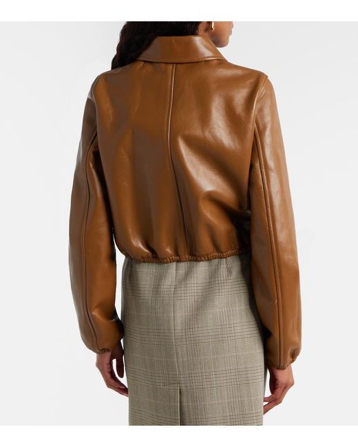 Gucci Brown Leather Bomber Jacket