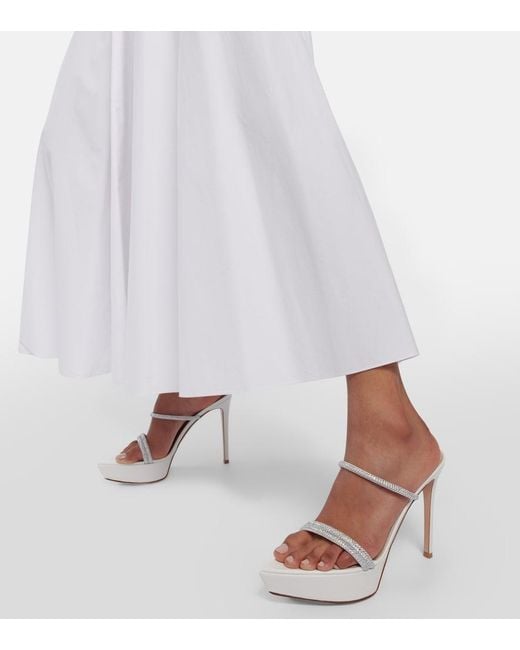 Gianvito Rossi White Cannes Leather Platform Sandals