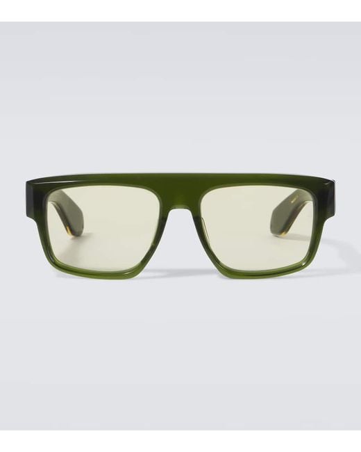 Jacques Marie Mage Green Acetate Flat-Top Sunglasses Collaboration for men