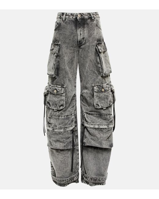 The Attico Mid-rise Wide-leg Jeans in Gray | Lyst