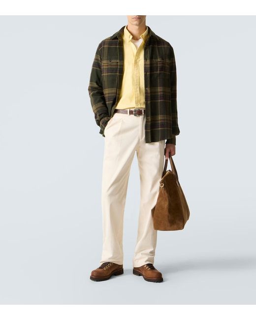 Ralph Lauren Green Checked Cashmere Shirt for men