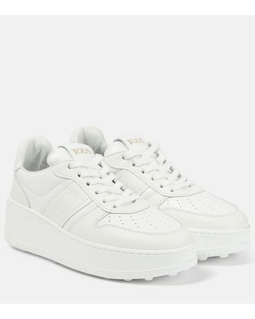 Tod's White Leather Platform Sneakers