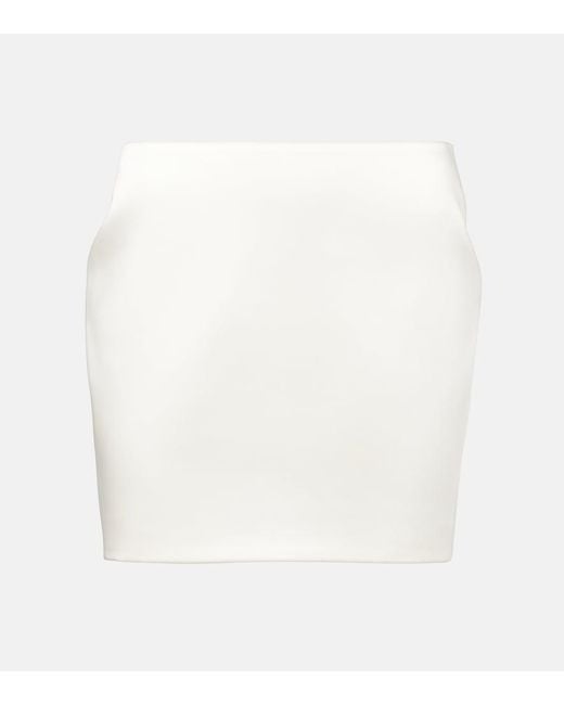 The New Arrivals Ilkyaz Ozel White Meringue Satin Miniskirt