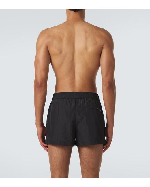 Dolce & Gabbana Gray Logo Swim Trunks for men
