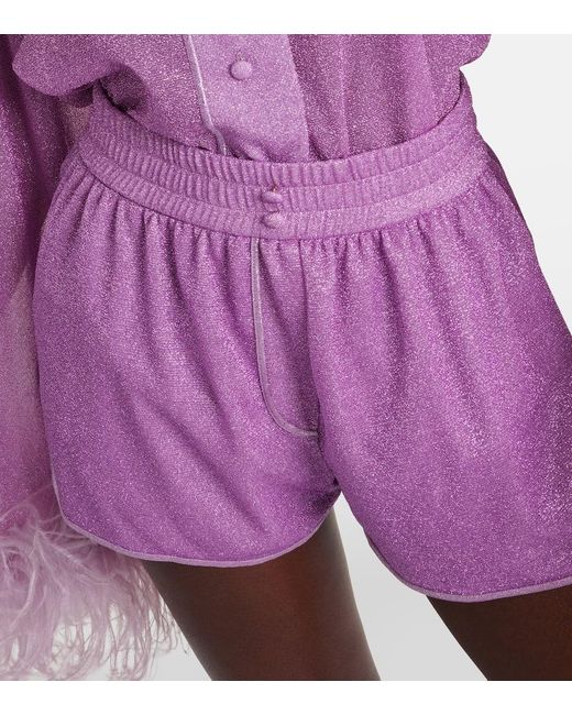 Shorts Lumiere in lame di Oseree in Purple