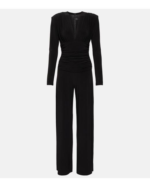 Norma Kamali Black Ruched Jersey Jumpsuit