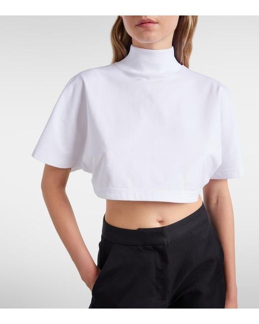 Alaïa White Cotton Jersey T-Shirt