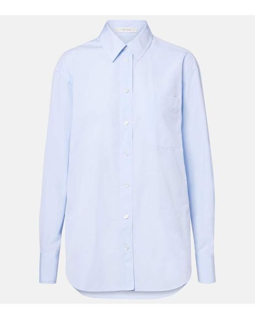 The Row Blue Gavina Cotton Chambray Shirt