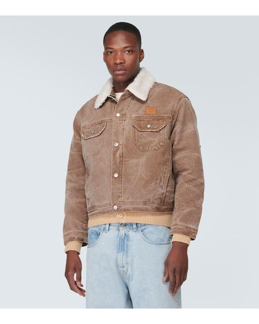 Giacca di jeans con pelliccia sintetica di Acne in Brown da Uomo