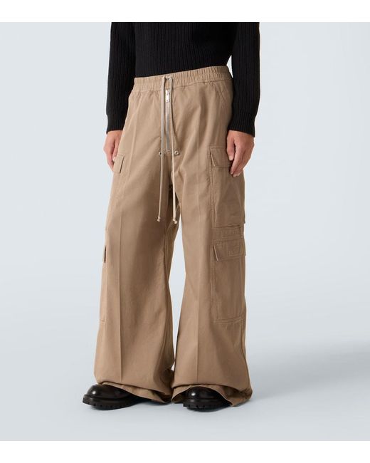 Rick Owens Natural Drkshdw Cotton Flannel Cargo Pants for men