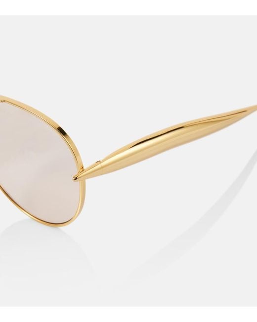 Bottega Veneta Brown Sardine Aviator Sunglasses
