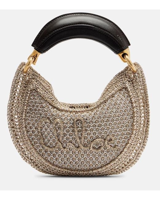 Chloé Metallic Summer Banana Mini Crochet Shoulder Bag