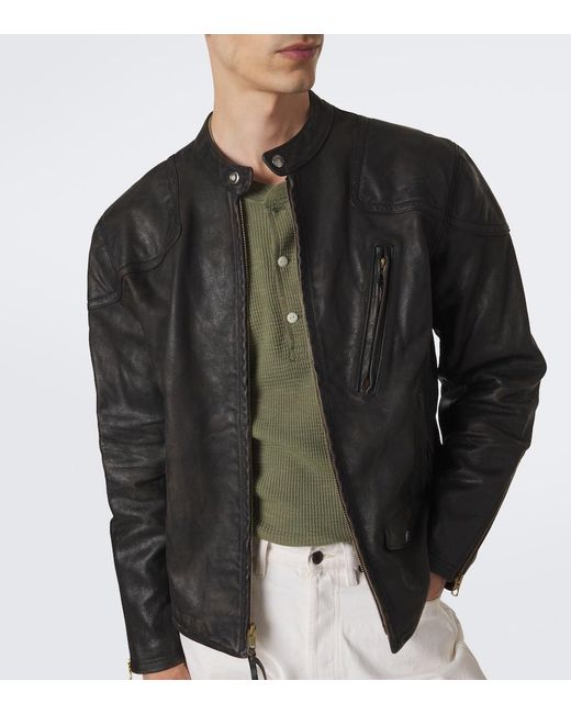RRL Black Watts Leather Jacket for men
