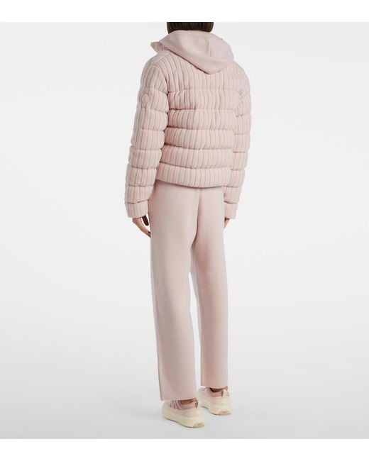 Moncler Pink Wool And Cashmere Sweatpants