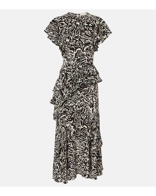 Ulla Johnson White Amaia Silk Crepe De Chine Midi Dress