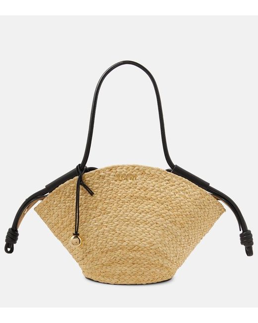 Bolso cesta Paseo Small de rafia de Loewe de color Metalico Lyst