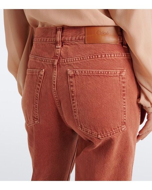 Chloé Red Straight Jeans