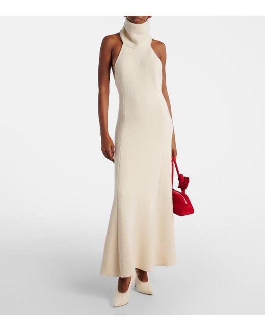 Magda Butrym White Wool, Silk, And Cashmere Maxi Dress