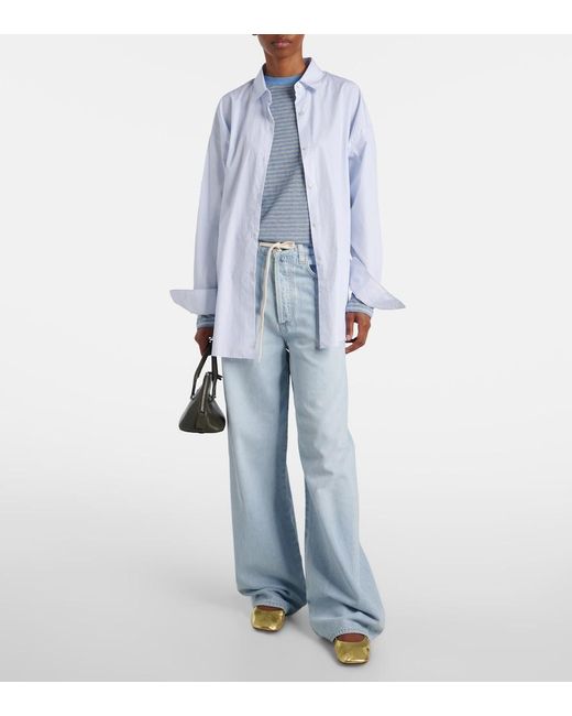 Citizens of Humanity Blue Brynn Low-Rise Wide-Leg Jeans
