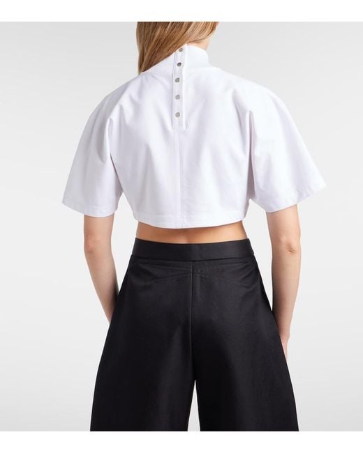 Alaïa White Cotton Jersey T-Shirt