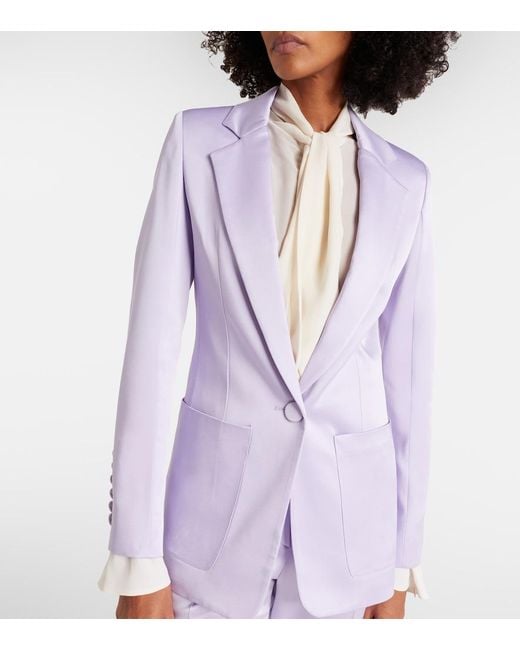 Nina Ricci Purple Crepe Satin Blazer