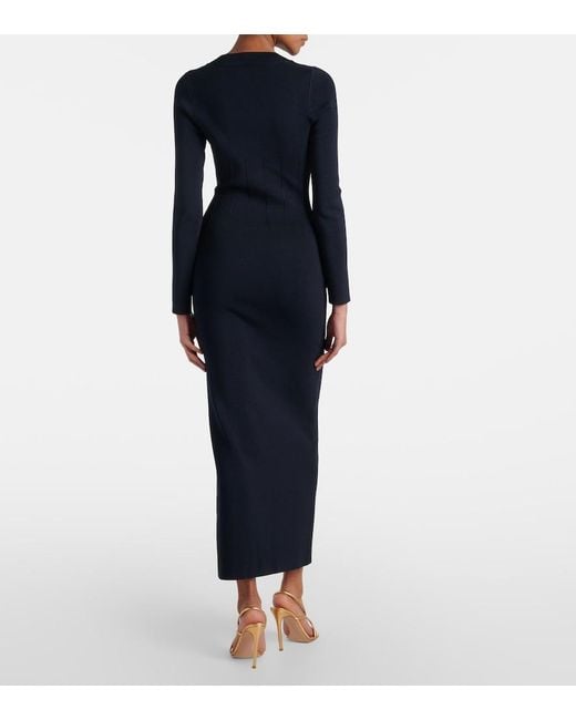 Galvan Blue Atalanta Knitted Maxi Dress