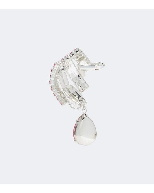 Magda Butrym Pink Crystal-Embellished Drop Earrings