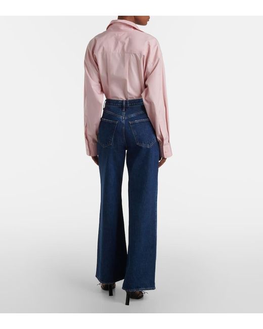 Jeans A Gamba Larga Dame Jean No Cuff di Agolde in Blue