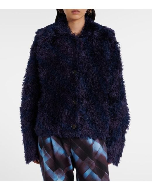 Dries Van Noten Blue Wool And Alpaca-Blend Cardigan
