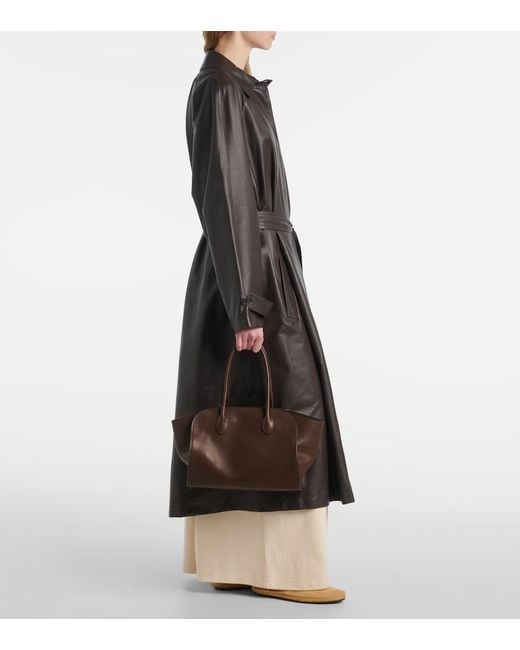The Row Brown Marlo 12 Leather Tote Bag