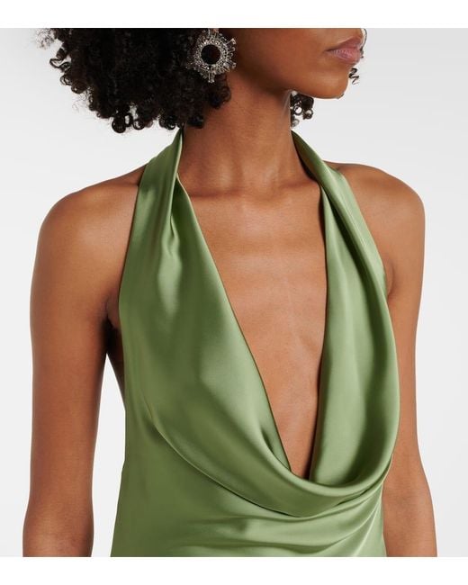 Norma Kamali Green Draped Gown
