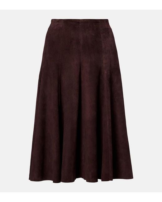 Stouls Purple Suede Midi Skirt