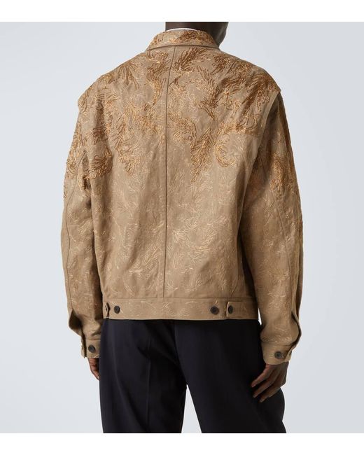 Chaqueta En Lame De Algodon Floral Dries Van Noten de hombre de color Brown
