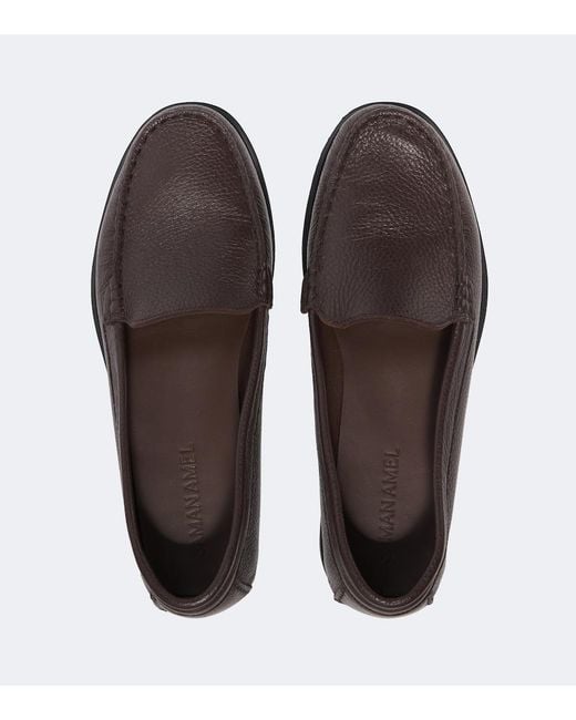 Saman Amel Black City Leather Loafers for men