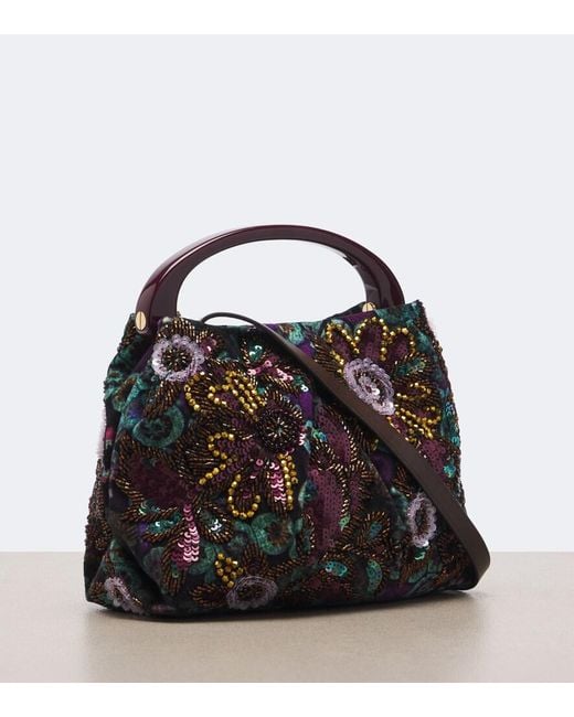 Dries Van Noten Black Small Sequined Top-Handle Bag
