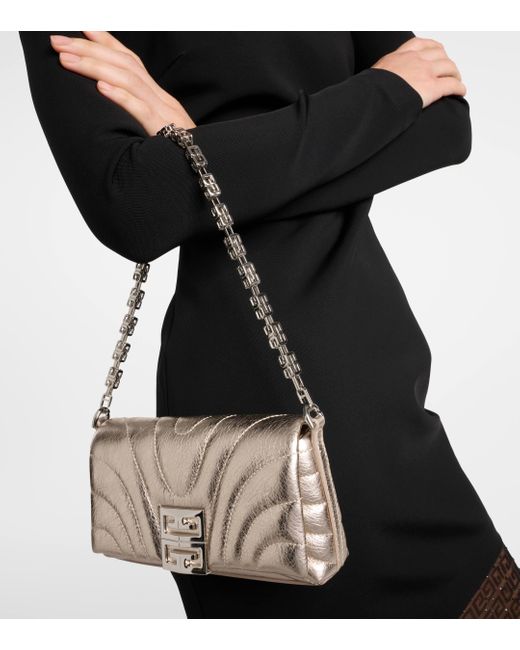 Givenchy Natural 4g Soft Micro Metallic Leather Shoulder Bag