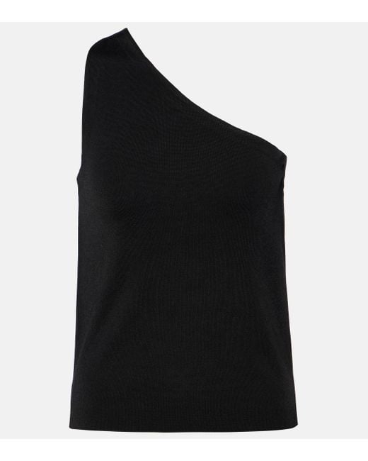 Nili Lotan Black Vivianne Knitted One-shoulder Top