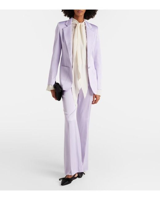 Nina Ricci Purple Crepe Satin Blazer